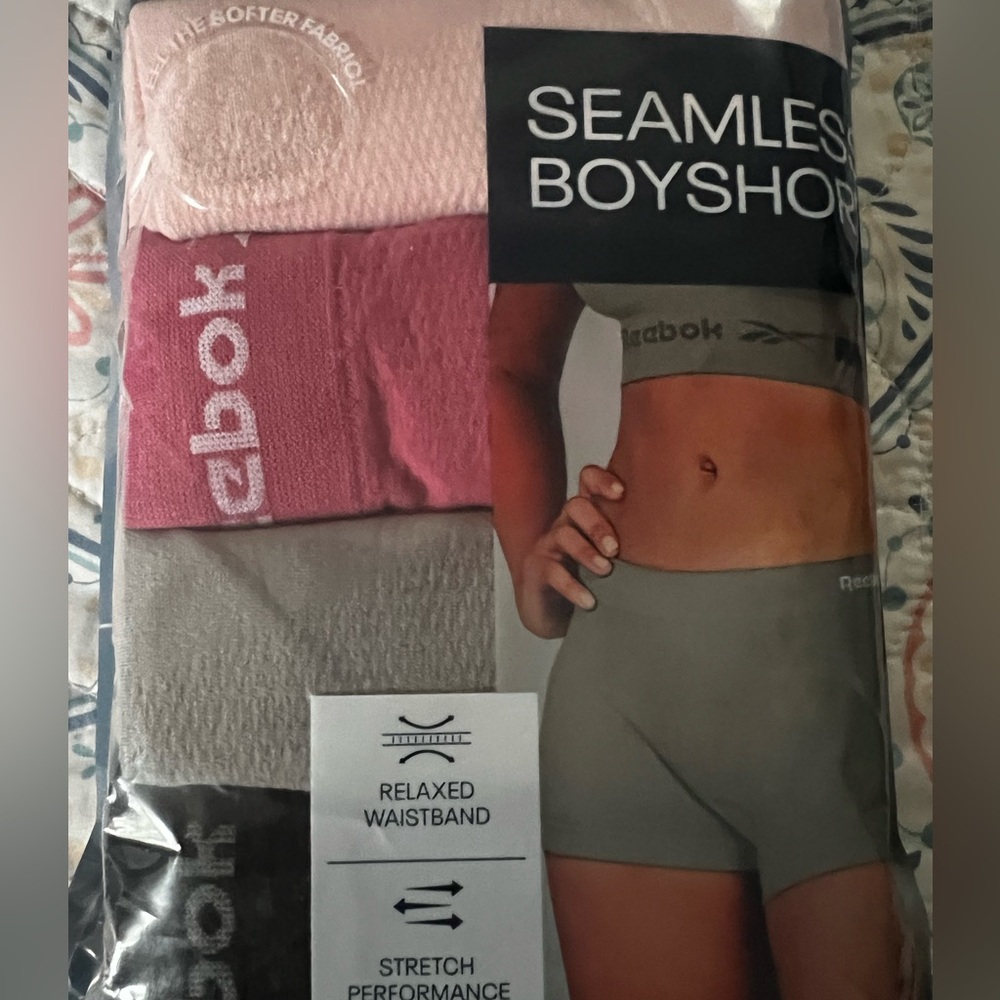 Reebok Women’s Seamless Boyshorts - Grey Black Pink  5 Pack Size XL - Picture 3 of 6